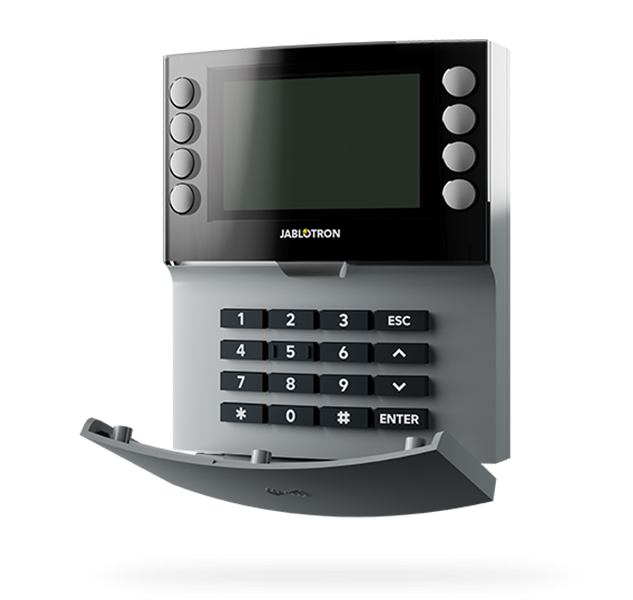 JA-115E-GR Bus-Viersegmenttastatur mit Display und RFID-Leser - grau