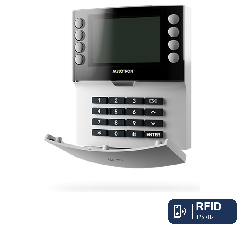 JA-115E Bus-Viersegmenttastatur mit Display und RFID-Leser